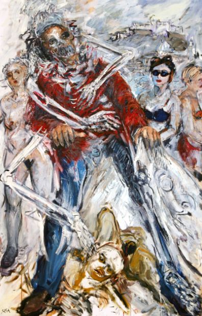 JEDERMANN, Öl auf Leinen,  200 x 130 cm